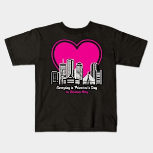 Valentine's Day in Boston City Kids T-Shirt